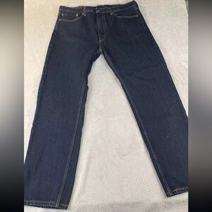 Levis 505 regular fit mens dark wash denim straight leg jeans size 40